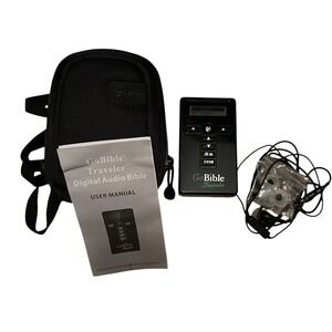 GoBible Traveler Digital Audio Bible Player NIV Black LCD Screen Tested Works